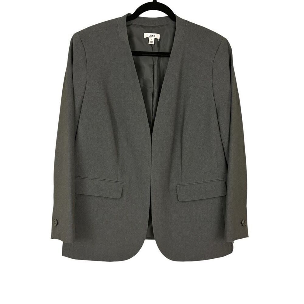 Bar III Collarless Open Front Blazer - Size 1X